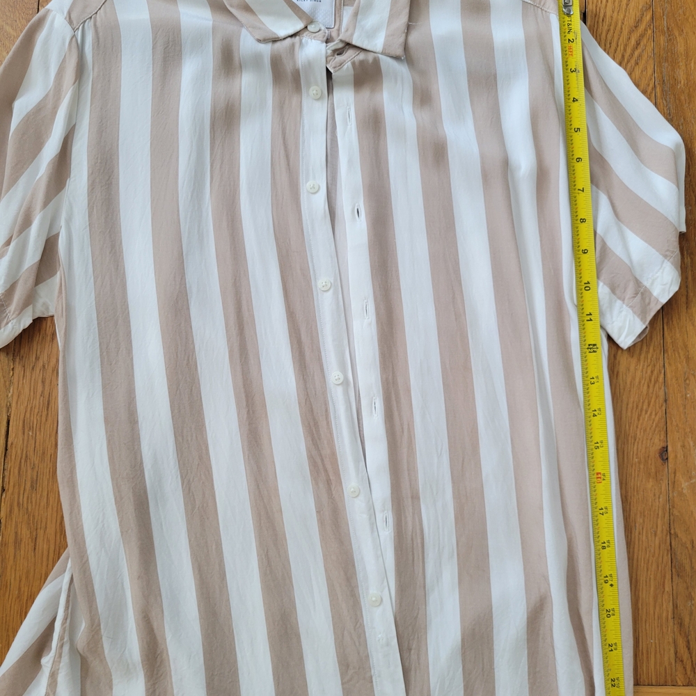 Denim & Flower Beige and White Striped Shirt
